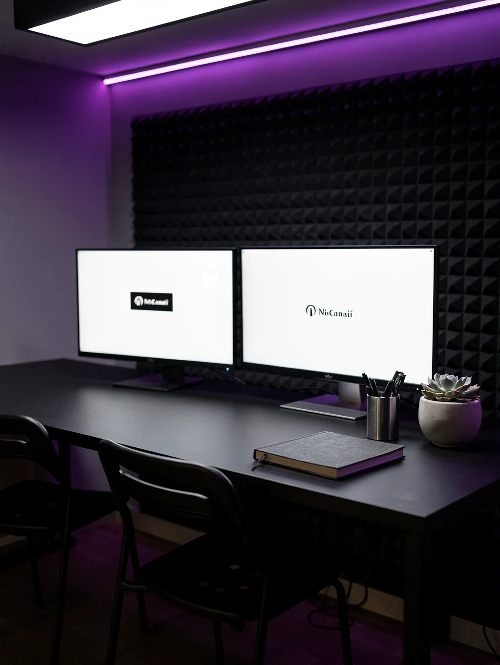 Creative design workspace with modern digital interface